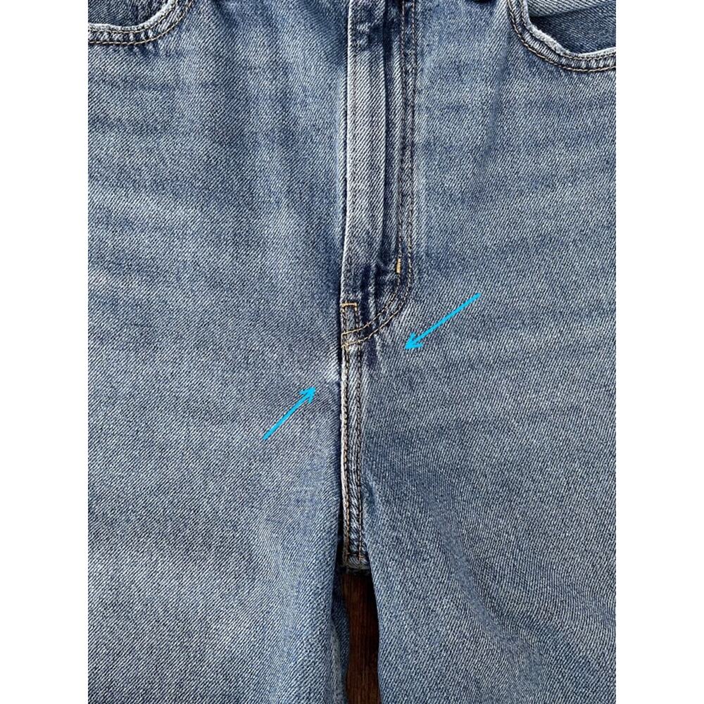 Levi’s Premium Denim Wide Leg High Waist High Loose Jean Distressed Size 29 Blue - Picture 8 of 16